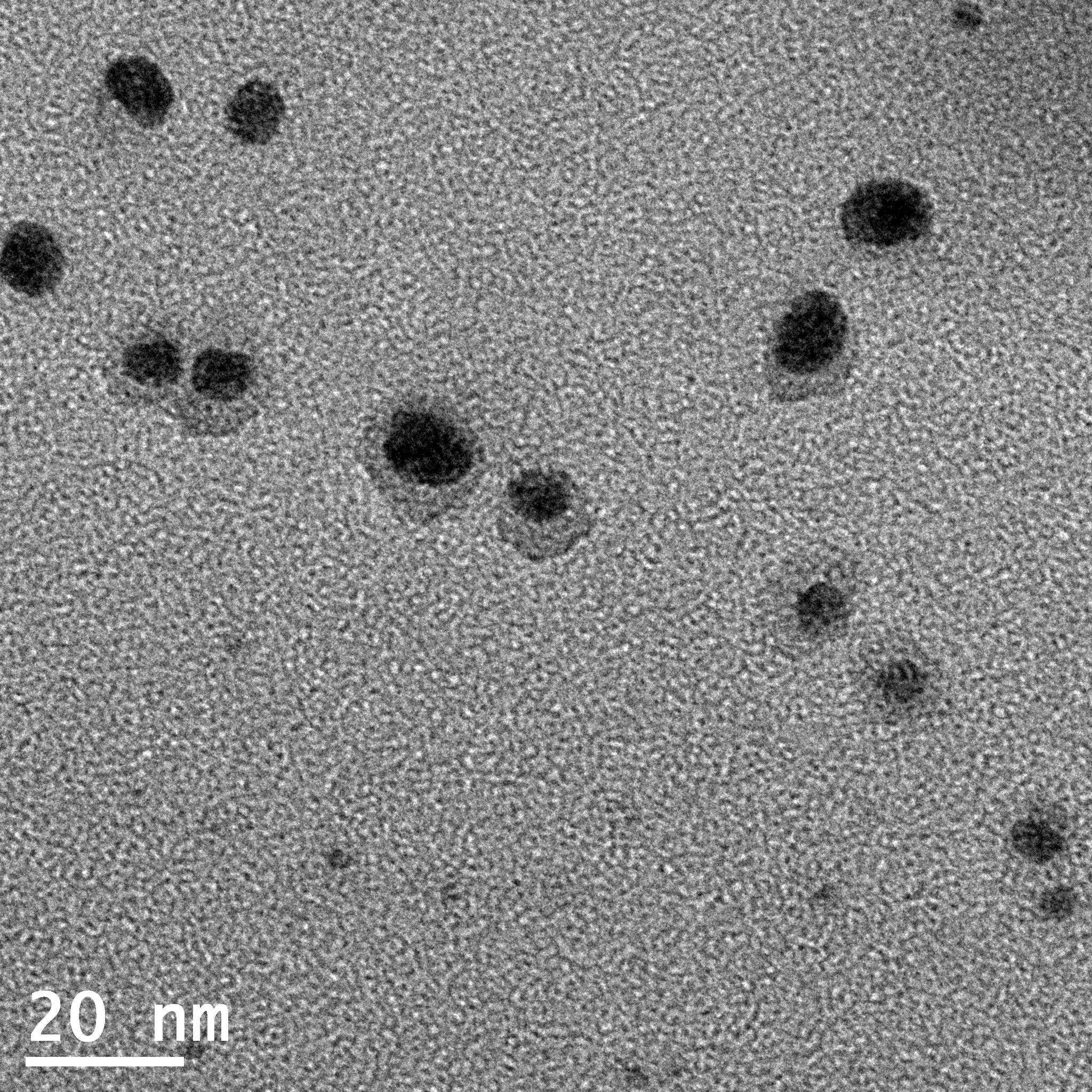 TEM image of silver nanoparticles stabilized with TPPS